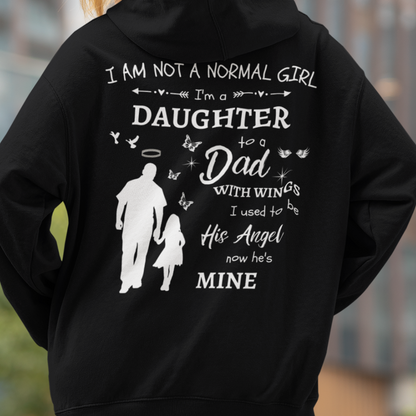 Personalized I Am Not A Normal Girl 3 Dad Is My Angel G185 Pullover Hoodies