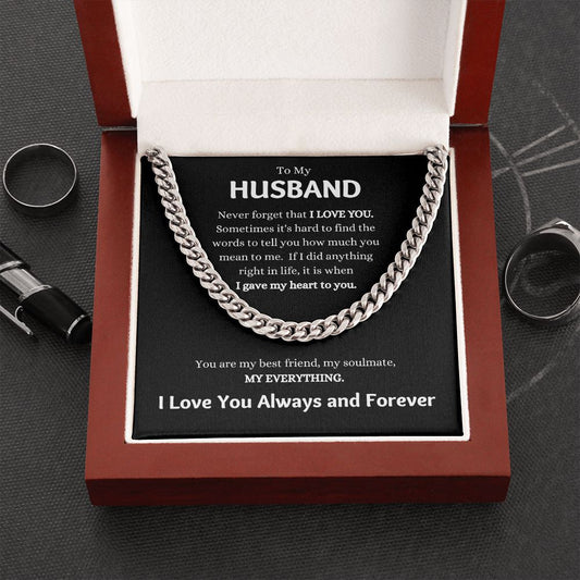 To My Husband, My Everything Cuban Link Chain