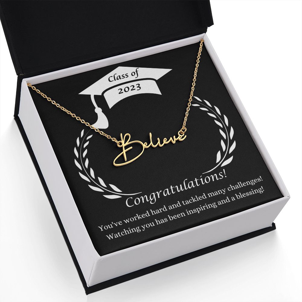 Class of 2023 Graduation Signature Style Name Necklace