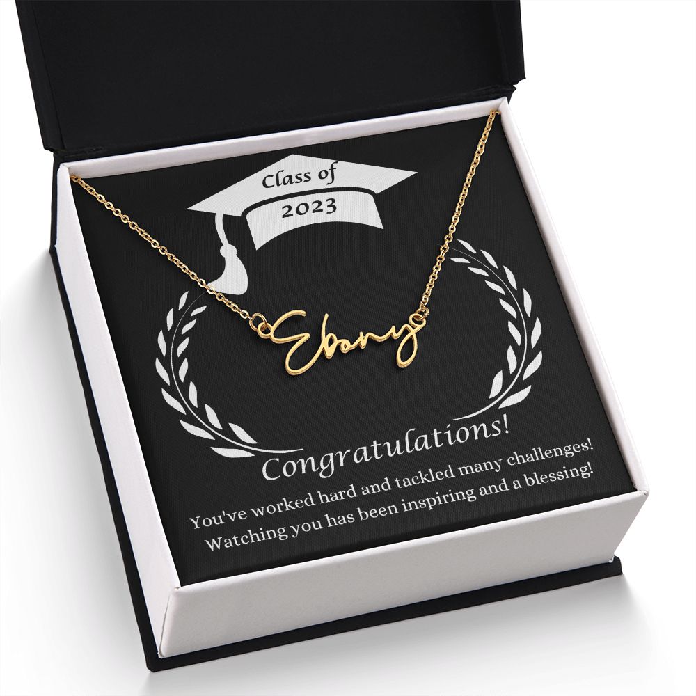 Class of 2023 Graduation Signature Style Name Necklace