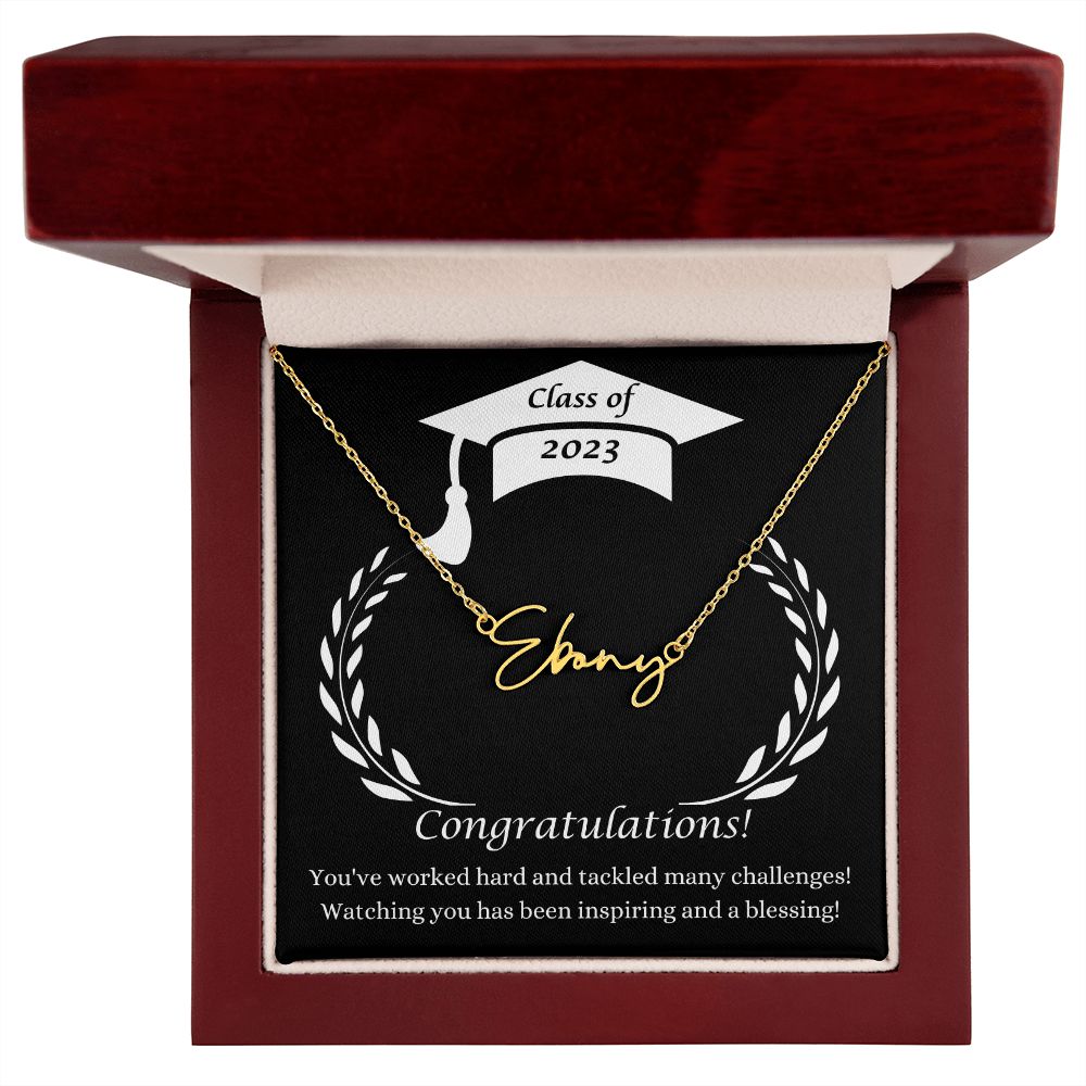 Class of 2023 Graduation Signature Style Name Necklace