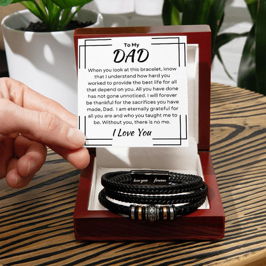 To My Dad, Men's Love You Forever Bracelet