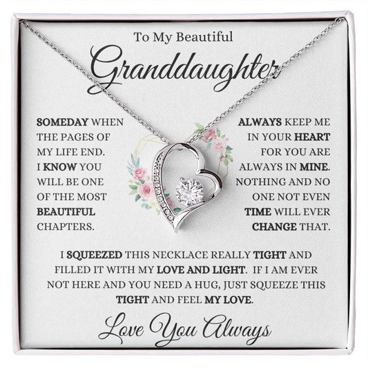 To My Beautiful Granddaughter Keep Me In Your Heart Forever Love Pendant