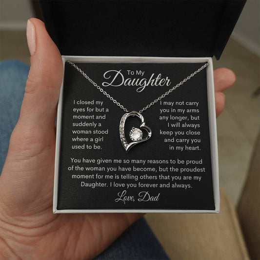 Daughter, Carry You In My Heart, Love Dad, Forever Love Necklace