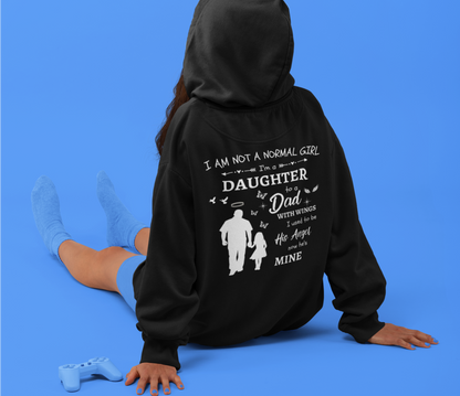 I Am Not A Normal Girl 3 Dad Angel G185 Pullover Hoodie Black