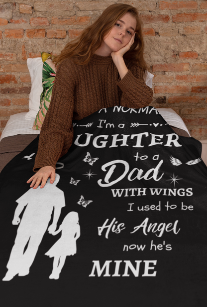 I Am Not A Normal Girl 3 Dad Angel Cozy Plush Fleece Blankets