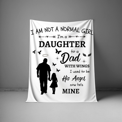 I Am Not A Normal Girl 3 Dad Angel VPL Cozy Plush Fleece Blanket - 60x80