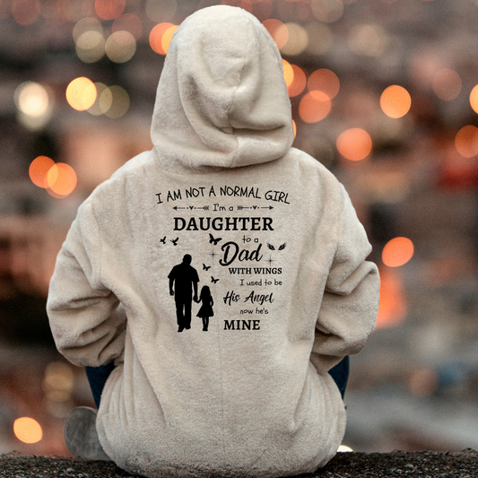 Personalized I Am Not A Normal Girl 3 Banner or Butterfly Heart Dad Angel Ash G185 Pullover Hoodie