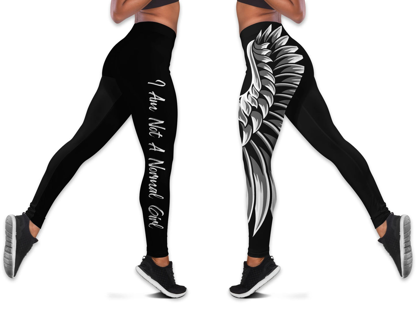 I Am Not A Normal Girl and Angel Wing SUBLEG All Over Print Leggings