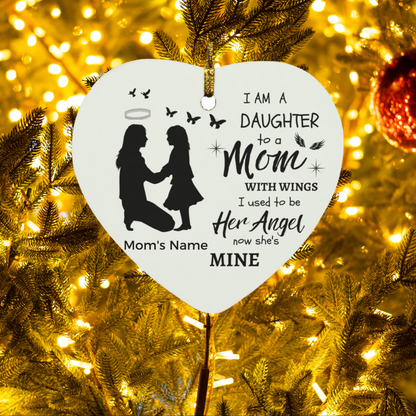 Personalized I Am Not A Normal Girl Mom Angel 6,7 and 8 SUBORNH Heart Ornaments