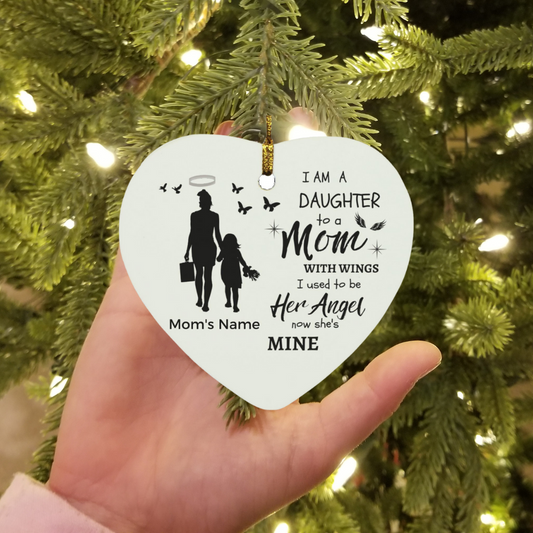 Personalized I Am Not A Normal Girl Mom Angel 6,7 and 8 SUBORNH Heart Ornaments