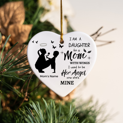 Personalized I Am Not A Normal Girl Mom Angel 6,7 and 8 SUBORNH Heart Ornaments