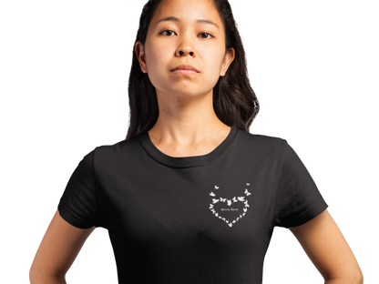 I Am Not A Normal Girl 4 Mom Angel G500 5.3 oz. Black T-Shirt With Mom's Name Across Her Heart