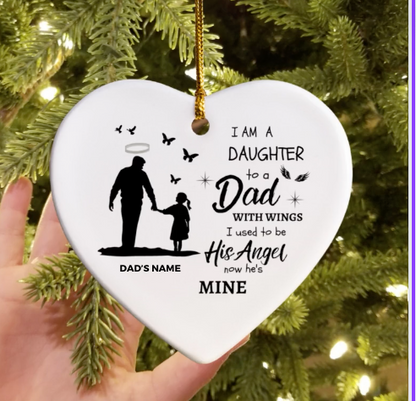 Personalized I Am Not A Normal Girl Dad Angel SUBORNH Heart Ornaments