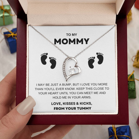To My Mommy, Baby Bump, Forever Love Necklace
