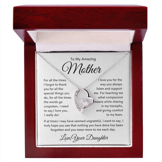 To My Amazing Mother Forever Love Necklace