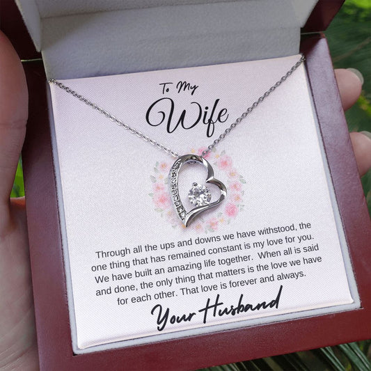 To My Wife, Amazing Life Forever Love Necklace