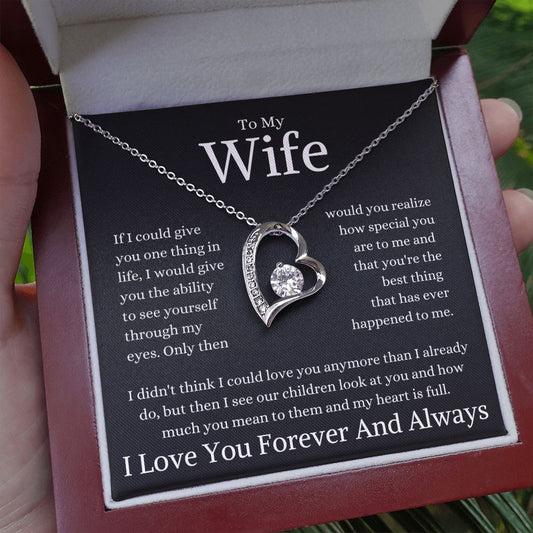 To My Wife Heart Is Full Forever Love Necklace
