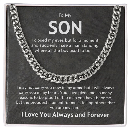 To My Son Cuban Link Chain
