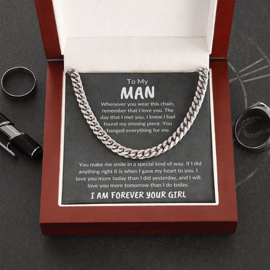 To My Man Cuban Link Chain