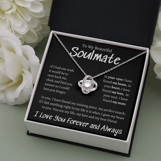 To My Beautiful Soulmate Love Knot Necklace