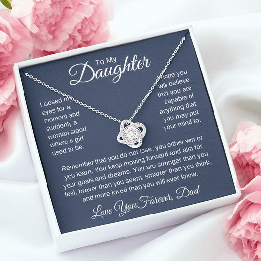 To My Daughter Love You Forever, Love Knot Necklace