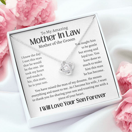 Mother In Law, Mother Of The Groom Love Knot Necklace