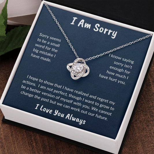 I Am Sorry Love Knot Necklace