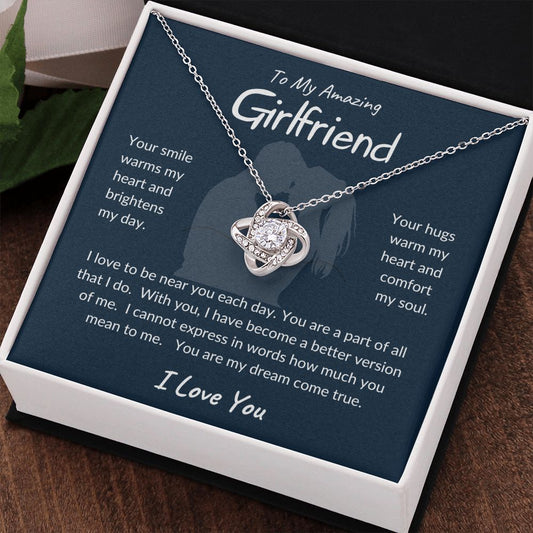 To My Amazing Girlfriend Love Knot Necklace