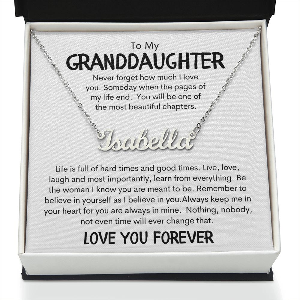 To My Granddaughter Personalized Name Necklace