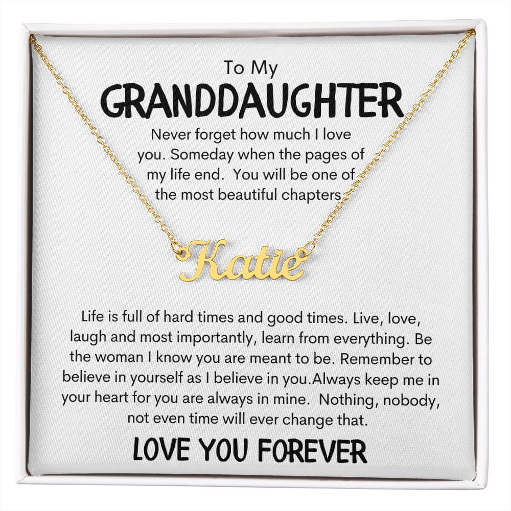 To My Granddaughter Personalized Name Necklace