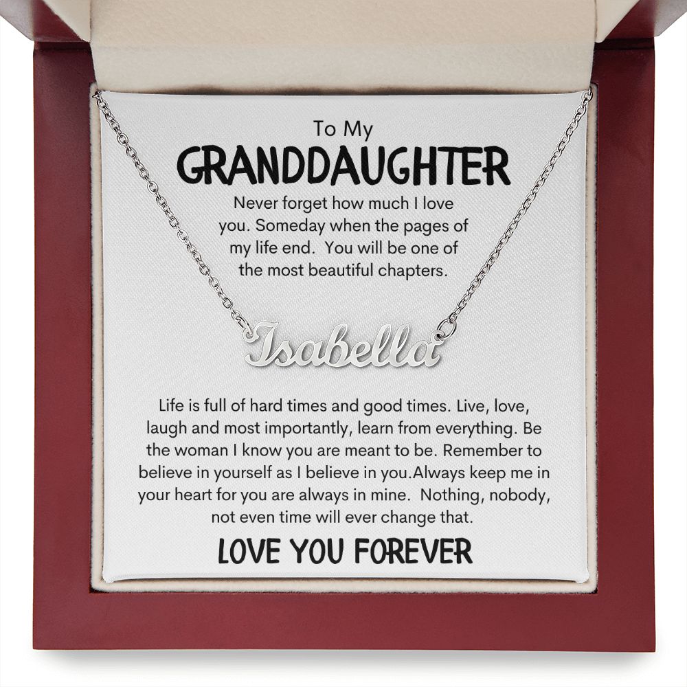 To My Granddaughter Personalized Name Necklace