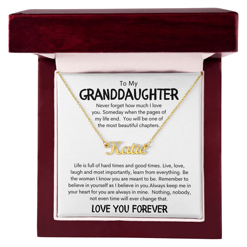 To My Granddaughter Personalized Name Necklace
