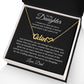 To My Daughter Love Dad Heart Name Necklace