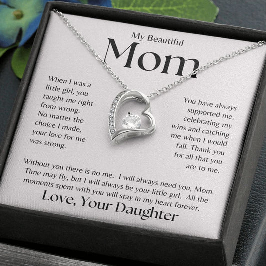 My Beautiful Mom, In My Heart Forever Love Necklace
