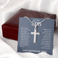 To My Son Love You Forever, Mom Artisan Crafted Stainless Steel Cross Necklace