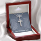 To My Son Love You Forever, Mom Artisan Crafted Stainless Steel Cross Necklace