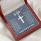 To My Son Love You Forever, Mom Artisan Crafted Stainless Steel Cross Necklace
